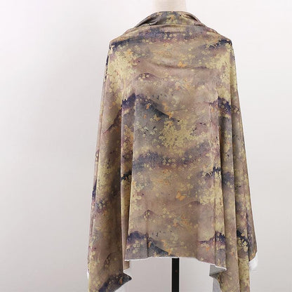 Tissu satiné de soie à motif papillon thé, imprimé ancien, 150 cm de large