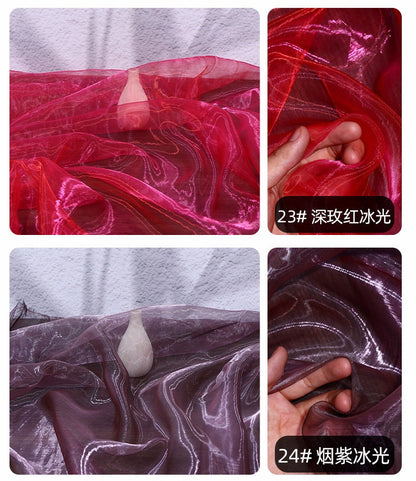 Two-Tone Organza Fabric: 59" Wide Glass Yarn for Sewing & Costumes