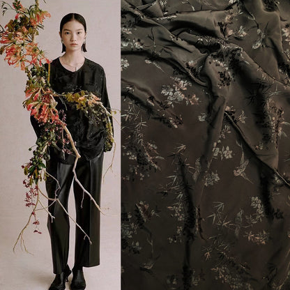 Jacquard Fabric: 59"W Chinese Antique Style Cotton Rayon Blend