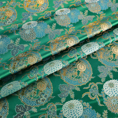 Dragon Jacquard Fabric: Ancient Asian Totem Pattern, 55" Wide