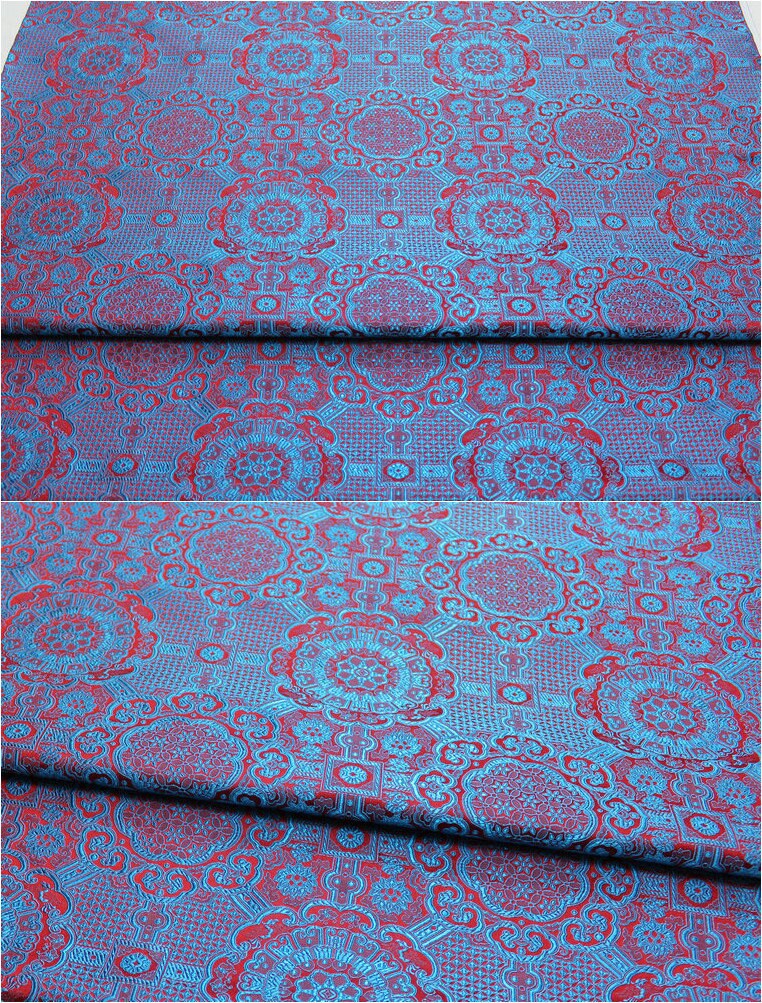 Gold Jacquard Fabric: Tortoise Bone Pattern Silk Rayon Blend