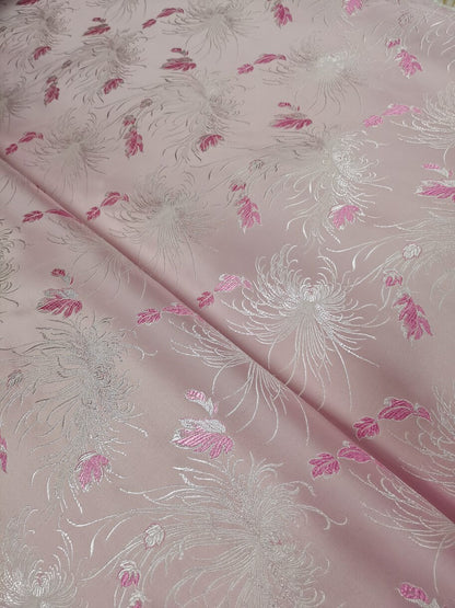 Chrysanthemum Brocade Fabric: 45" Wide Satin Jacquard Damask - Costume & Decor