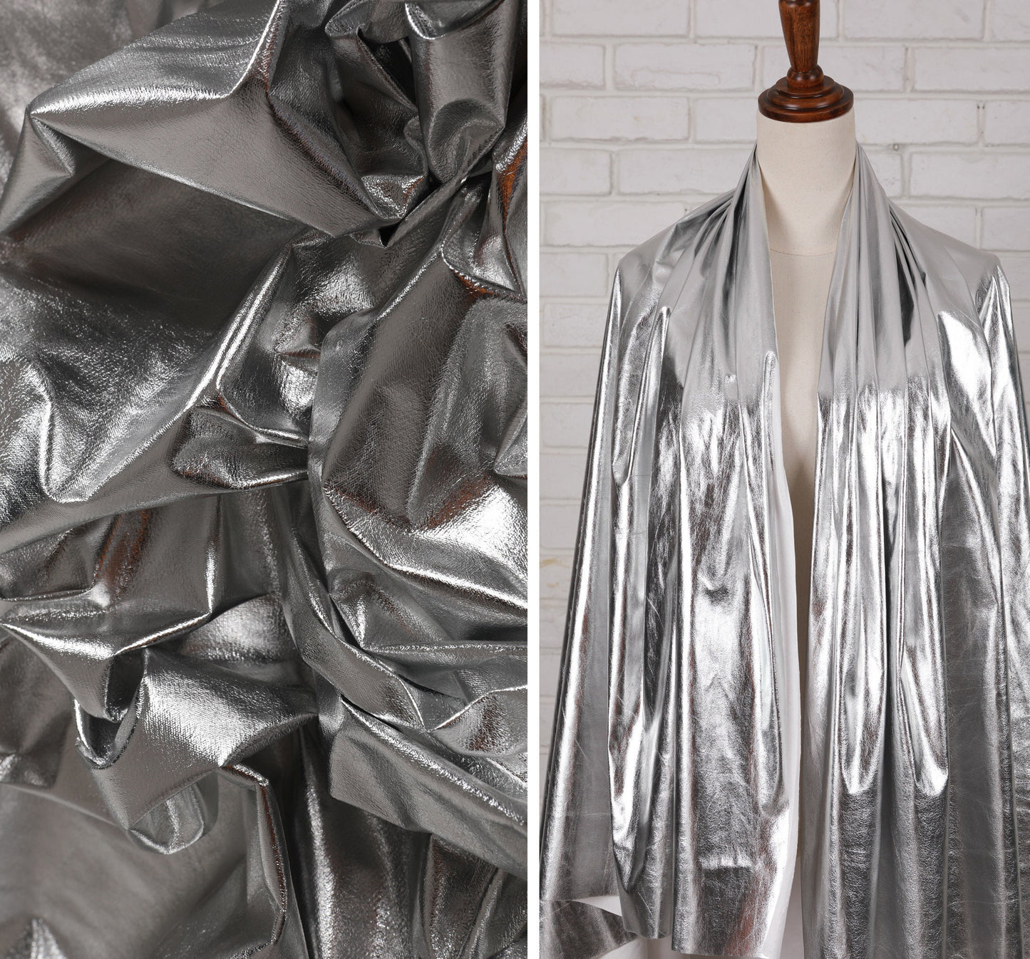 Mirror Coated Silver TPU Fabric: Metallic Designer Clothing Material
