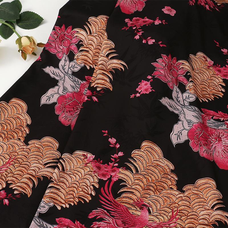 Satin Jacquard Fabric: 59"W Digital Print Shantung Silk - Upholstery, Costume, Drapery