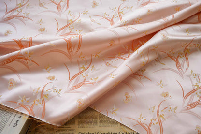 Orchid Brocade Fabric: 59"W Satin Jacquard Damask, Costume Decor