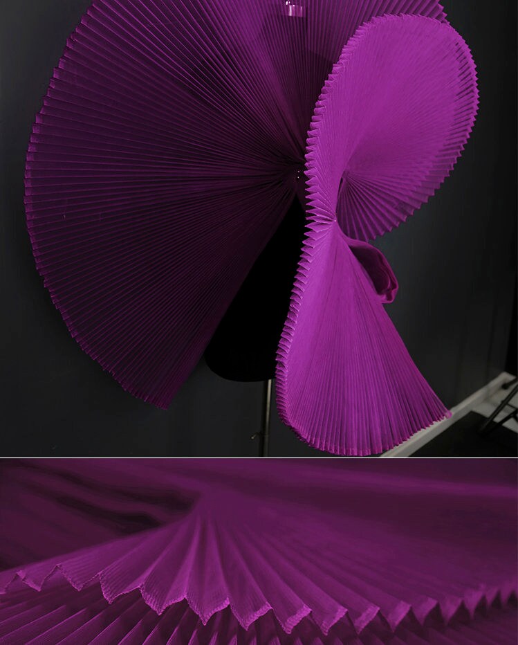 Pleated Tulle Fabric: 63" Wide Stiff Texture Wedding Gown Fabric