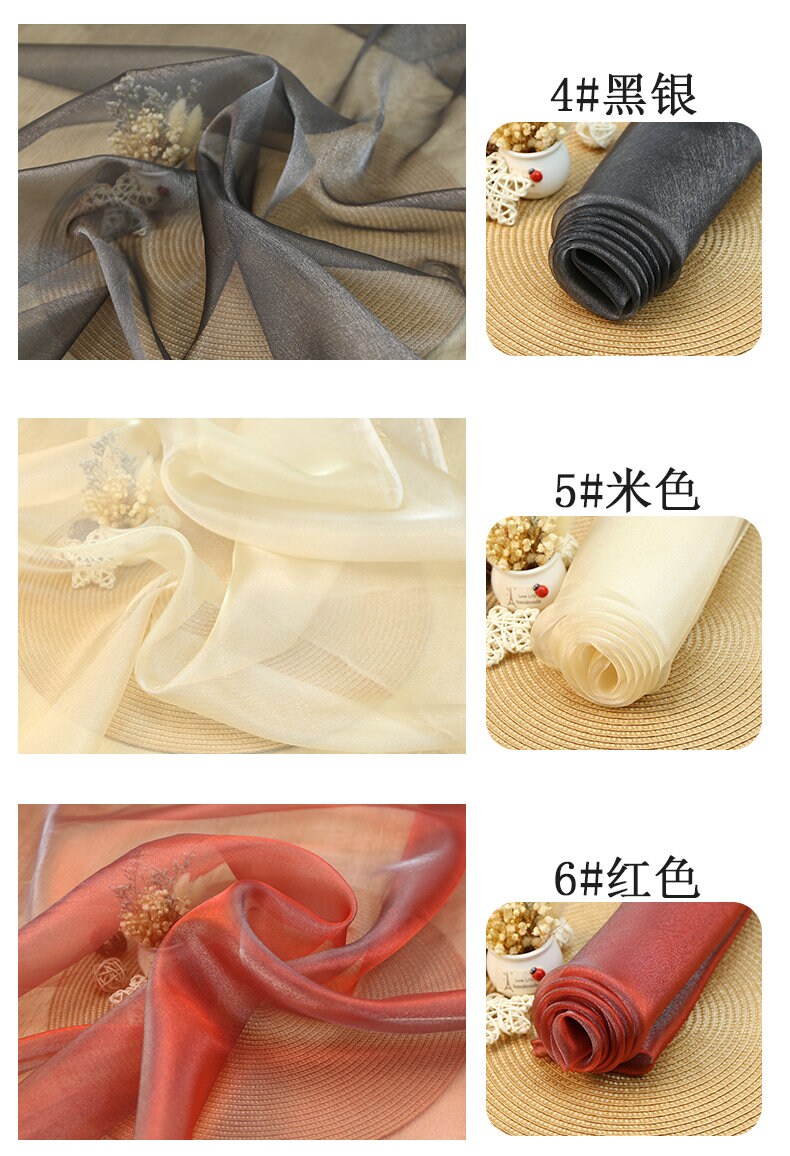 Glitter Organza Fabric: Solid Color Wedding Veil Costume Material