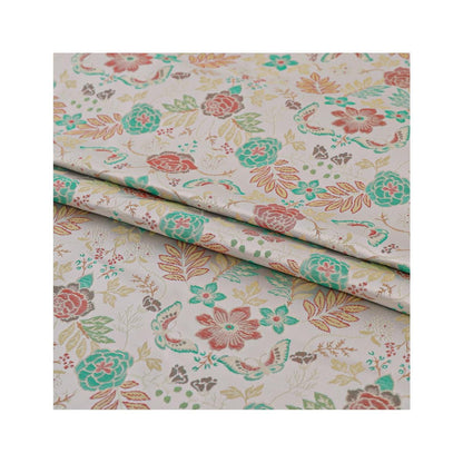 Tissu brocart jacquard à motifs floraux : pour la confection de kimonos japonais, largeur 142 cm (56 pouces).