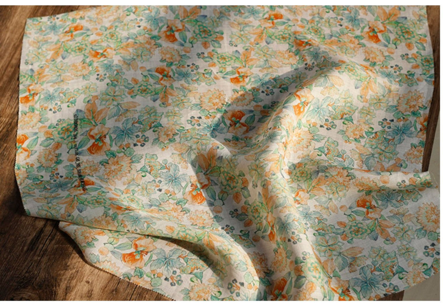Floral Ramie Fabric: Soft Clothing & Home Textile, 55"W
