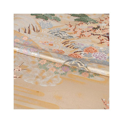 Nishijin Weaving Fabric: Pine, Cypress & Plum Blossom - 59"W Silk Rayon Blend