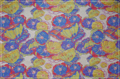 Tissu jacquard à motif floral : polyester texturé 3D, largeur 145 cm