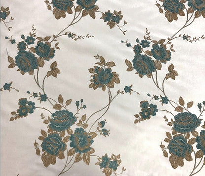 Metallic Damask Satin Fabric: 3D Texture Floral Jacquard (56"W)