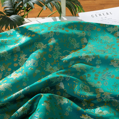 Goldfish Brocade Fabric: 59"W Rayon Blend for Cheongsam, Decor & Sewing