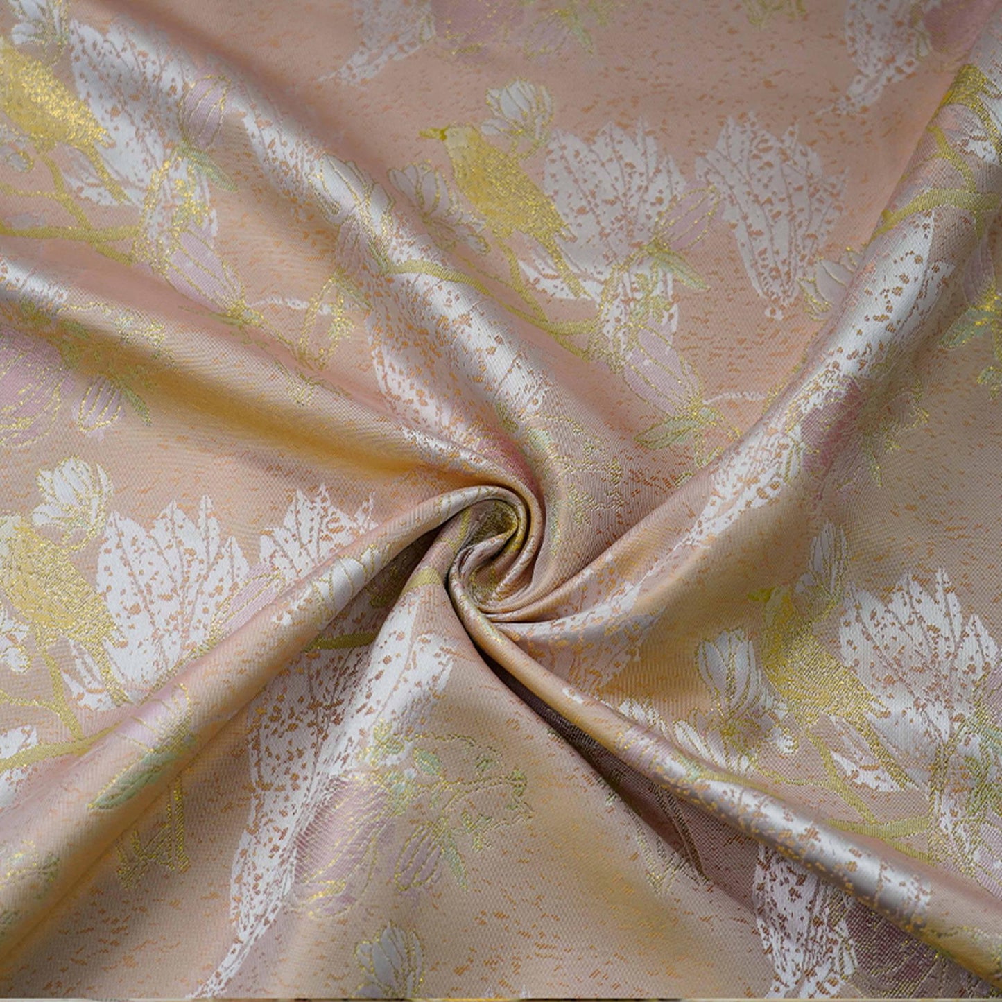 Gold Thread Floral Brocade Fabric: 59"W Jacquard Damask, Costume Decor