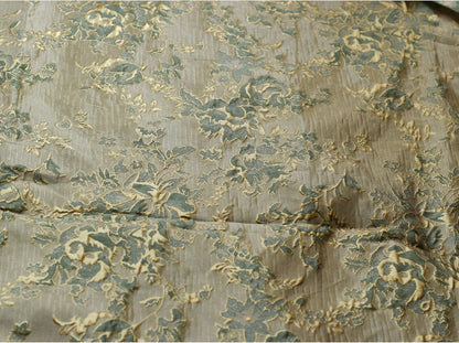 Gold Thread Jacquard Fabric: 3D Oil Painting Texture, 55" Wide