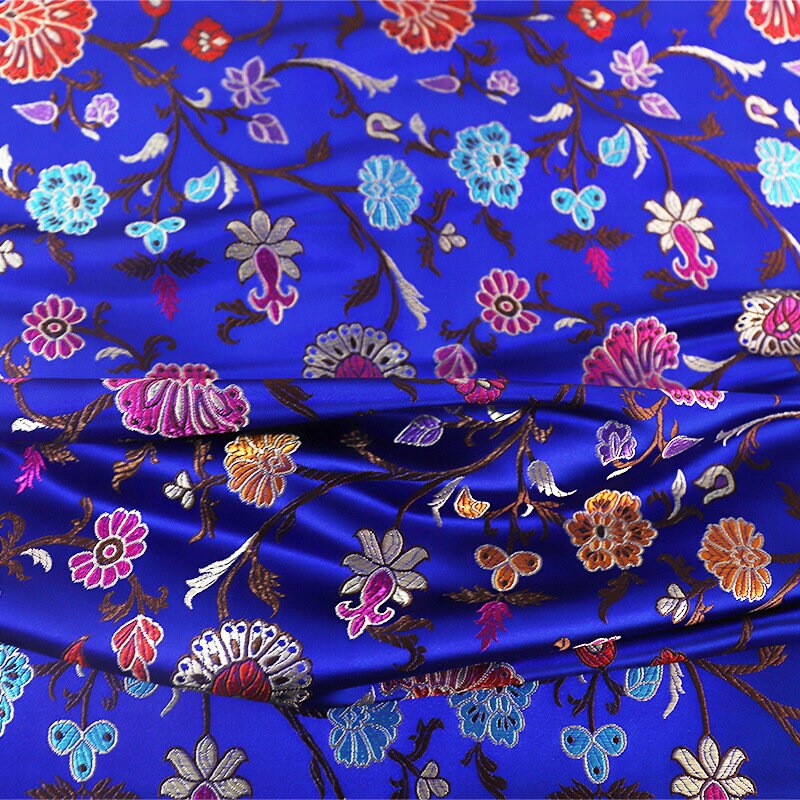 Floral Brocade Fabric: 29.5"W Rayon Blend for Sewing & Upholstery