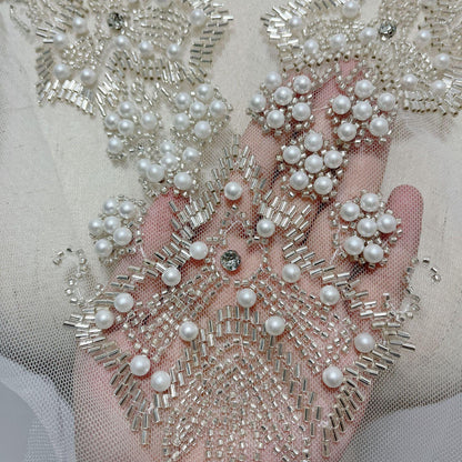 Embroidered Lace Trim: Beaded Sequins, Bridal Wedding Dress Accessory
