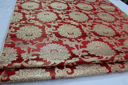 Floral Jacquard Brocade Fabric: Chinese Mongolian Style (29.5" Wide)