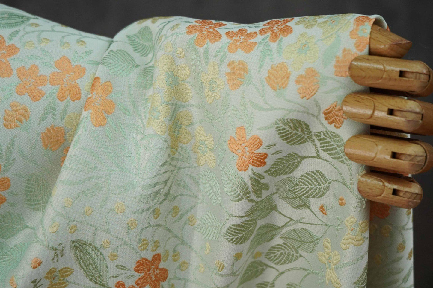 Tissu tissé à motifs floraux, coton japonais pour patchwork orange-jaune, 168 cm de large