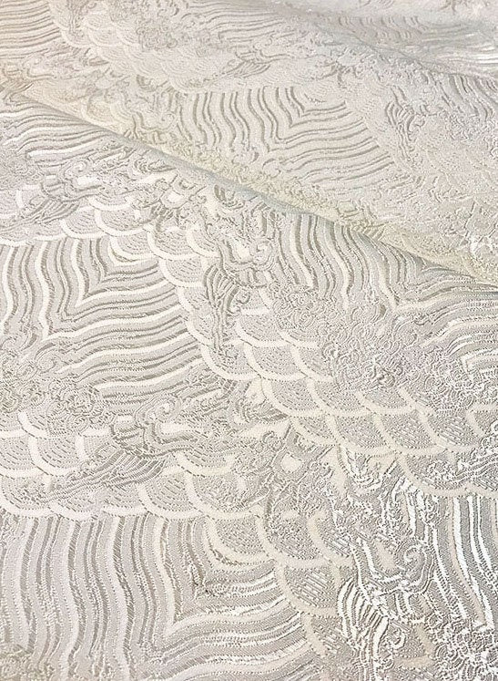 Silk Rayon Jacquard Brocade Fabric: Dressmaking & Upholstery (29.5"W)