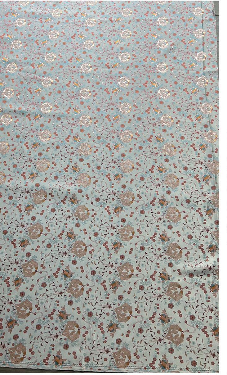Pisces Fish Silk Brocade Fabric: 58"W Cheongsam Quilting Material