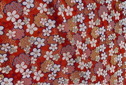 Nishijin Floral Jacquard Brocade Fabric: Japanese Silk Rayon Blend