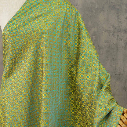 Teal Green Silk Brocade Fabric: Traditional Upholstery & Sewing, 59" Wide