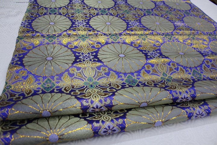 Lotus Tibetan Brocade Fabric: Silk Rayon Upholstery, 29"W