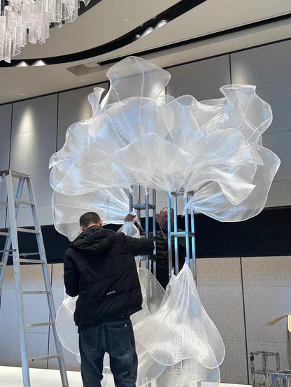 Gauze Petal Flower Art: DIY Wedding Background Decoration