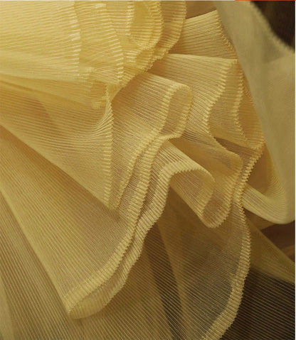 Pleated Organza Fabric: Stiff Texture Designer Material, 62" Wide