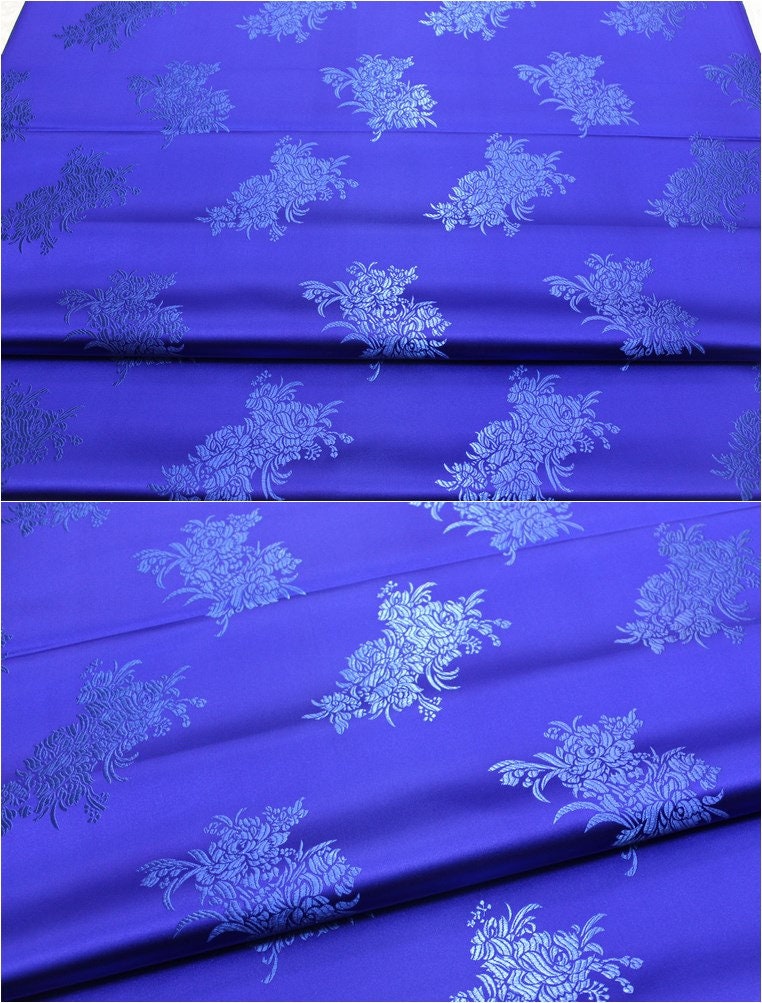 Silk Brocade Fabric: Peony Flower Design, Chinese Wedding Fabric