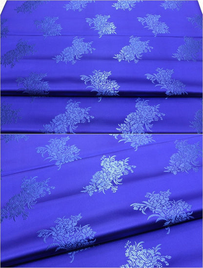 Silk Brocade Fabric: Peony Flower Design, Chinese Wedding Fabric
