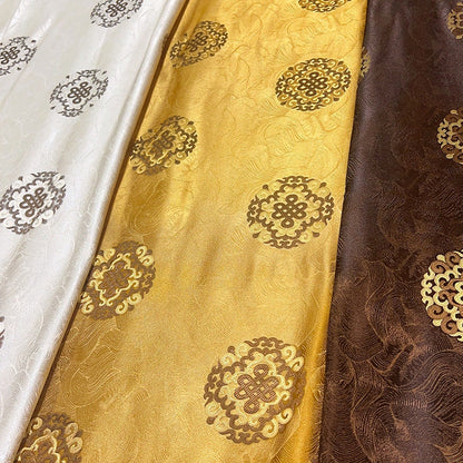 Auspicious Chinese Knot Brocade Fabric: Rayon Satin for Hanfu & Quilting (29.5"W)