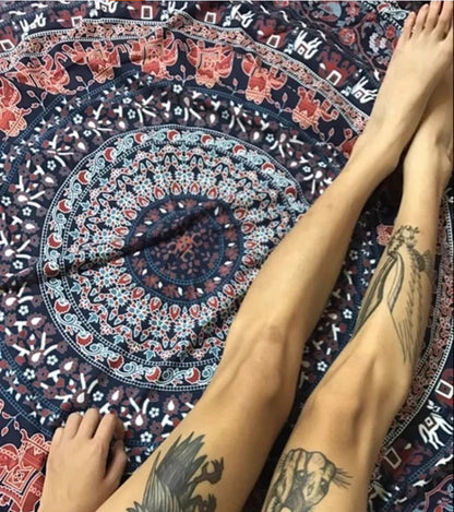 Mandala Tapestry: Bohemian Wall Hanging, Sofa Throw (140x200cm)