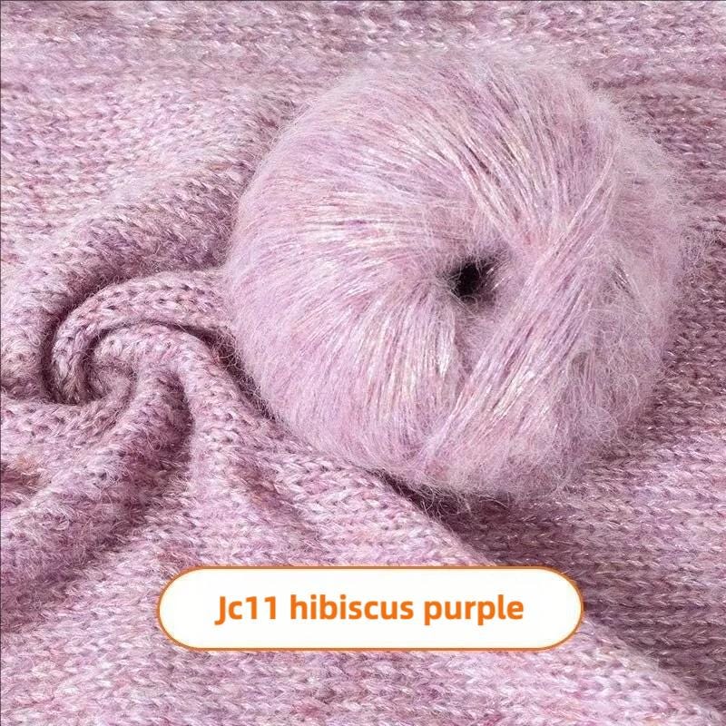 Rainbow Mohair Silk Yarn: Hand-Dyed Lace Knitting Wool