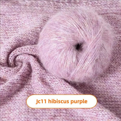 Rainbow Mohair Silk Yarn: Hand-Dyed Lace Knitting Wool