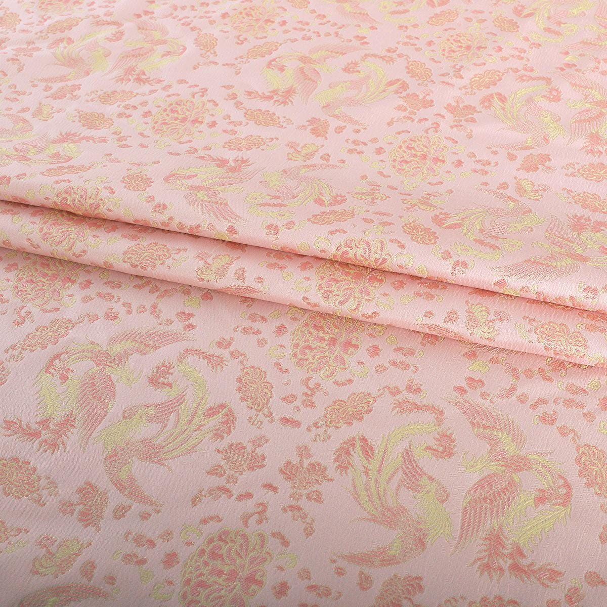 Tissu brocart de soie à motif phénix - 150 cm de large - Matériel de couture pour cheongsam