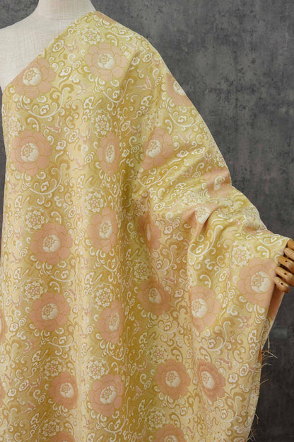 Jacquard Lotus & Butterfly Fabric: Autumn/Winter Vest Material, 59" Wide