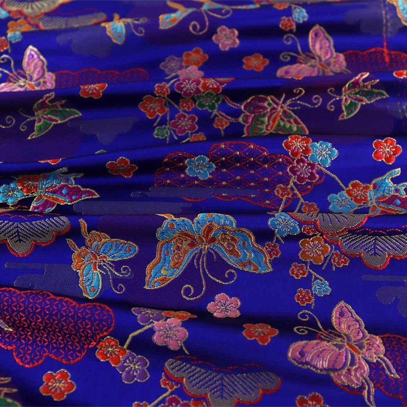 Butterfly Jacquard Brocade Fabric: Traditional Rayon Sewing Material