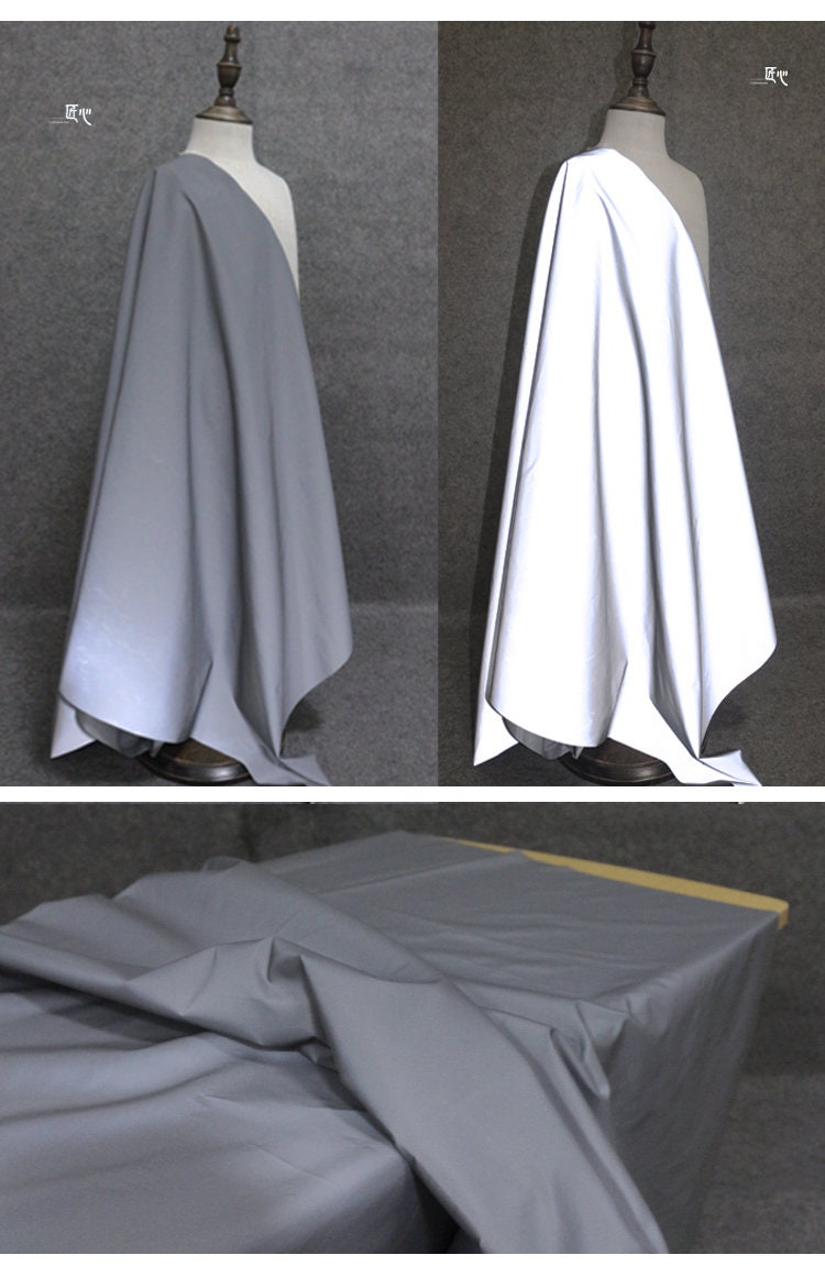 High Visibility Reflective Fabric: Silver Luminescent Polyester