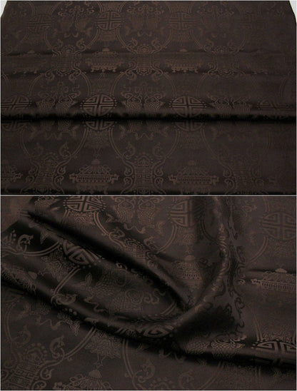 Brocart de soie chinois : motif double Poissons, ameublement et costumes