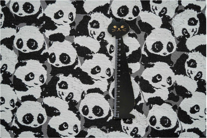 Panda Jacquard Fabric: Black and White Upholstery, Costume, Decor - 59"W