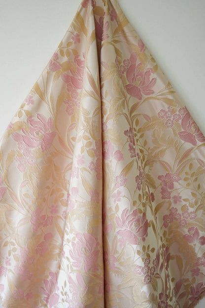 Lotus Brocade Satin Fabric: 60" Wide Chinese Style Sewing Material
