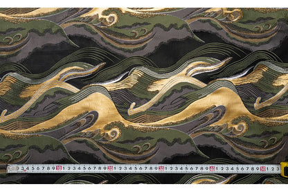 Japanese Nishijin Silk Brocade Fabric: 3D Wave Jacquard, Upholstery & Sewing, 29.5"/59" Wide