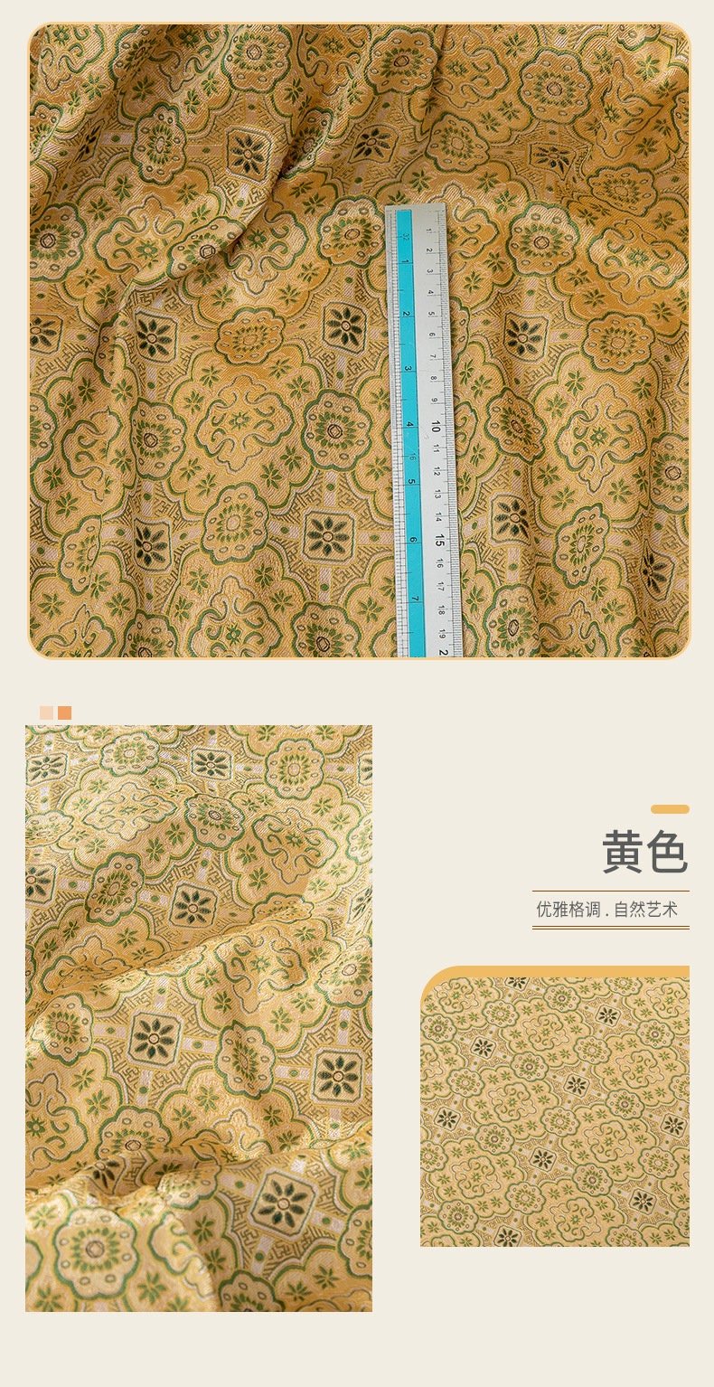 Floral Silk Brocade Fabric: 59"W Blue Chinese Costume Upholstery - Poppylollipop