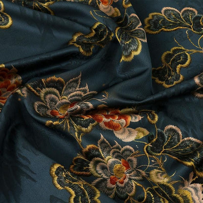 Tissu jacquard satiné : soie shantung imprimée numériquement, 150 cm de large – Ameublement, costumes, rideaux