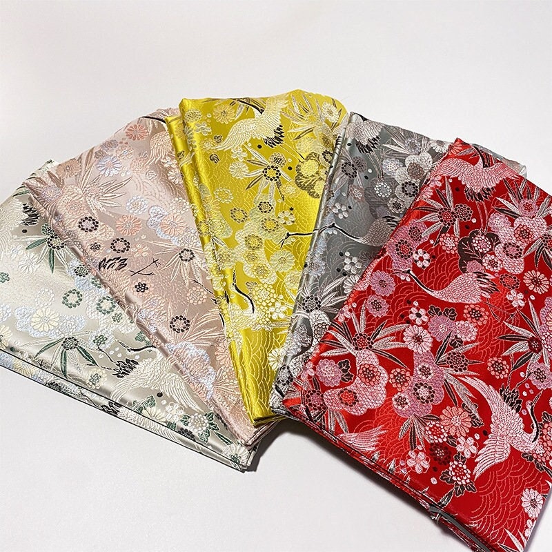 Crane Jacquard Satin Fabric: Retro Damask Brocade, 57"W