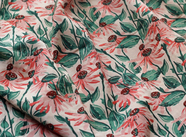 Floral Jacquard Spandex Cotton Fabric: 3D Texture Designer Sewing Material, 57"W