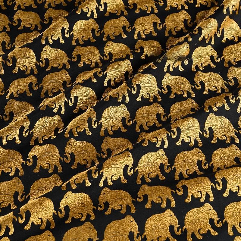 Gold Thread Elephant Jacquard Fabric: 3D Texture Upholstery, 55"W