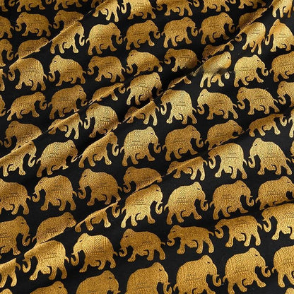Gold Thread Elephant Jacquard Fabric: 3D Texture Upholstery, 55"W